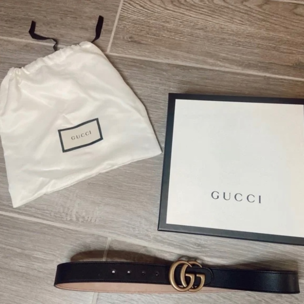 Childrens Gucci Leather Double G Belt